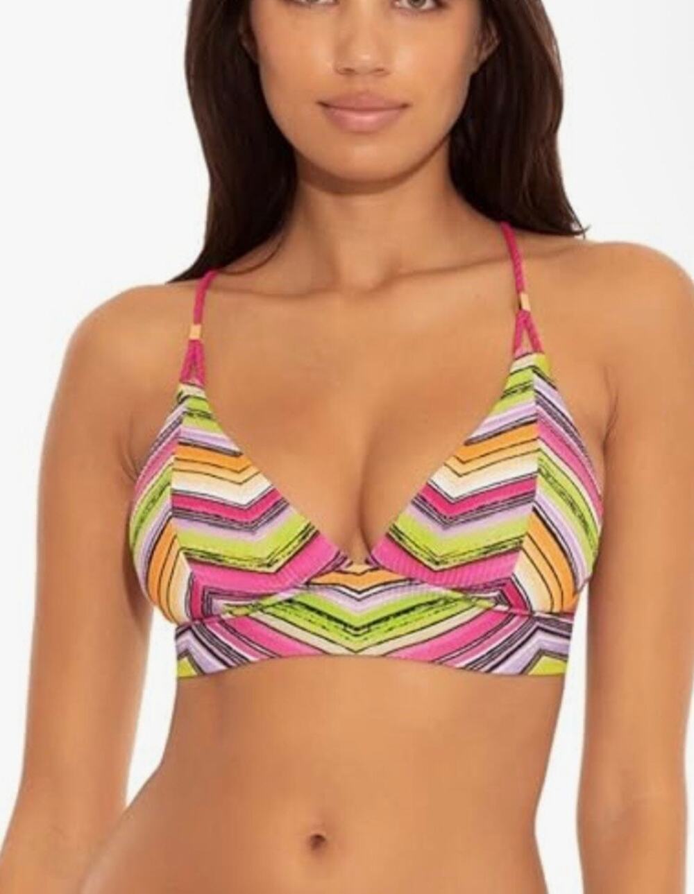 Becca Farah Jessica Reversible Halter Bikini Top M NWT